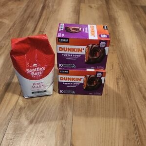 Seattle's Best Dark Roast And 2 Dunkin Turtle Love
